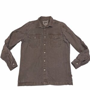 Kuhl Brown Snap Front Long Sleeve Top Men’s size Medium